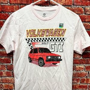 Volkswagen Golf GTI Pink Retro Graphic T-Shirt Small New